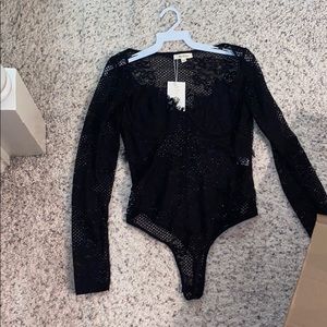 Black see through body suit